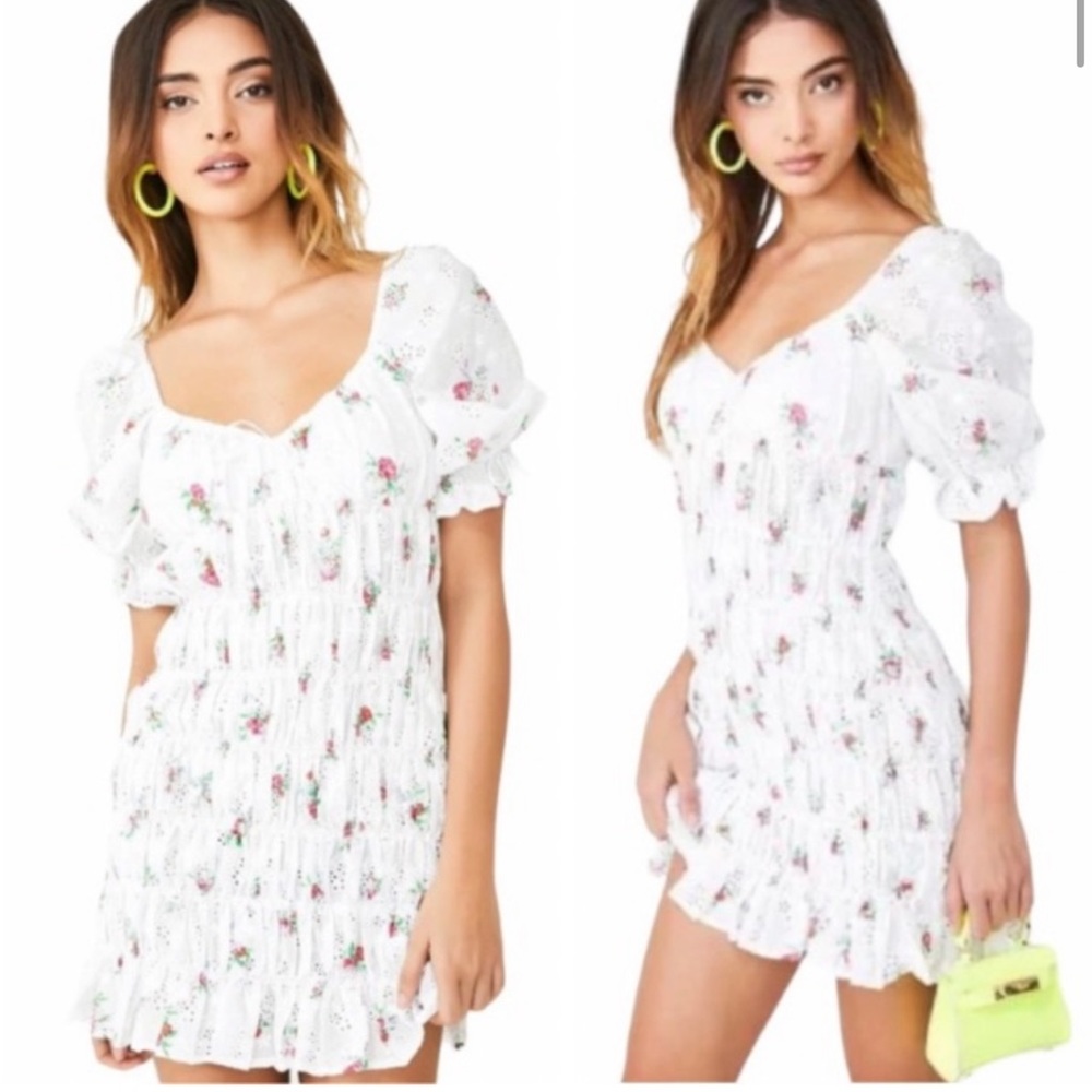 For Love & Lemons Tarte Eyelet Smocked Dress - Picture 3 of 8